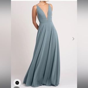 Jenny Yoo Hollis dress in Mayan blue